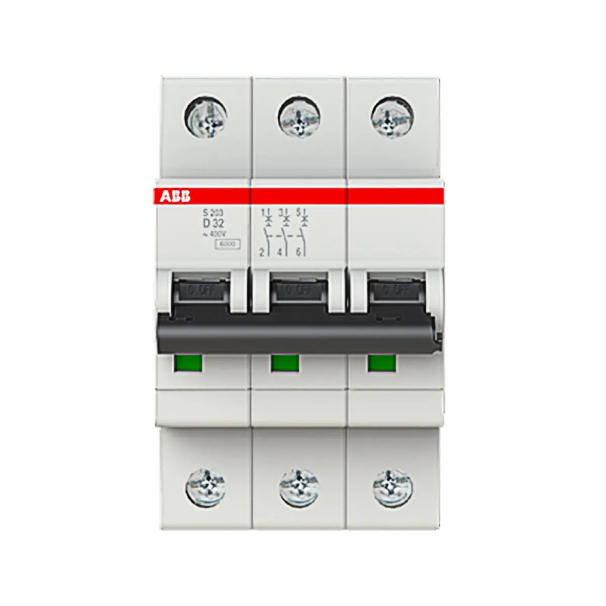 

10113756 S203-D32 2CDS253001R0321 Miniature Circuit Breaker - 3P - D - 32 A
