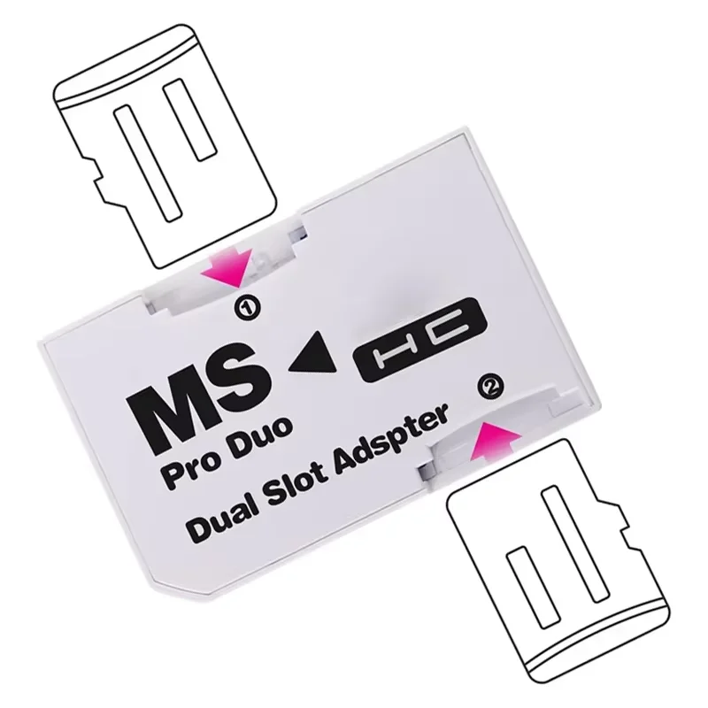 TF to MS SD Card for PSP1000/PSP2000/PSP3000 Memory Stick Pro Duo Reader Converter Adapter Dual Slot Adapter for PSP Accessories view 5