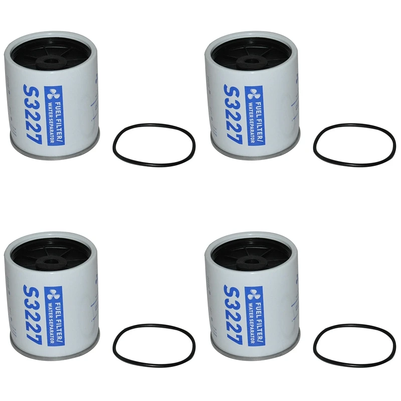 4X S3227 Outboard Marine Fuel Filter Elements Fuel Water Separator Filter Elements