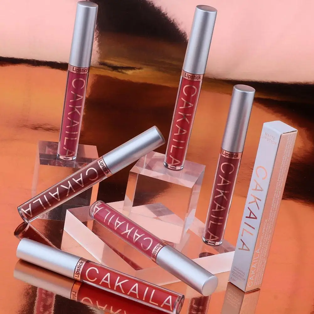 Brillo de labios mate de terciopelo de larga duración para mujer, lápiz labial líquido, maquillaje de labios, belleza roja, taza antiadherente, brillo de labios resistente al agua