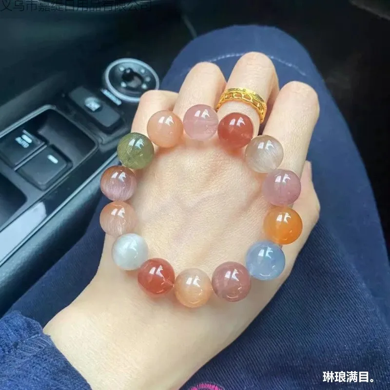 Natural Brazilian for Women, New Style Multi-Treasure Rabbit Hair Bracelet, Colorful Dopa