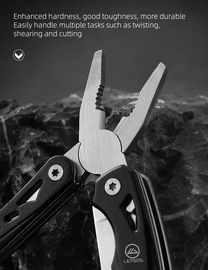 LETGOS Micro Multitool 8-in-1 Mini Tragbare Zange, Taschen-EDC-Zange Messer Schraubendreher-Set Outdoor Tragbares Taschenwerkzeug – Detail 5