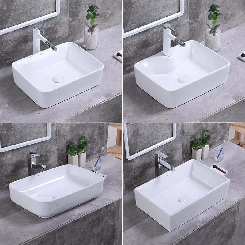 New style basin wash hands square wash desk simple art bathroom ceramic basin european-style household retro fashion wash basin