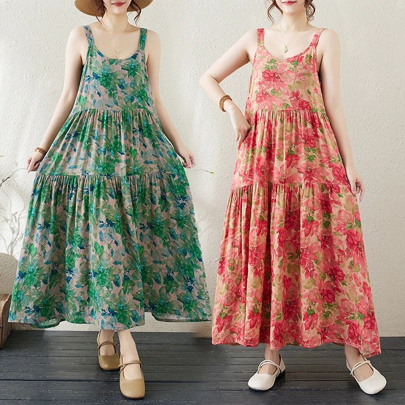 

Новое летнее винтажное платье трапециевидной формы на пуговицах, свободный крой, большой размер, женский жилет из смеси хлопка Dr