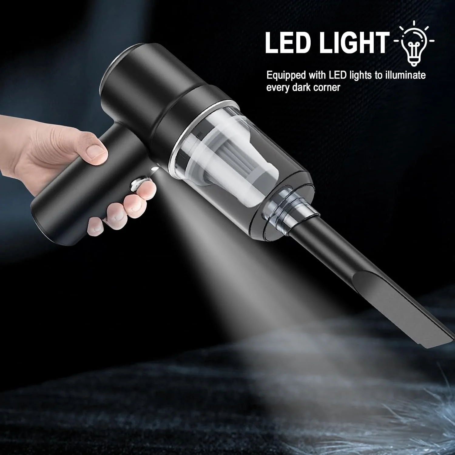 Vacuum Cordless, Mini  Vacuum, Car Vacuum with LED,  Air Duster & Vacuum Cleaner 2 in 1 Rechargeable, Portable Vacuum Cleaner fo