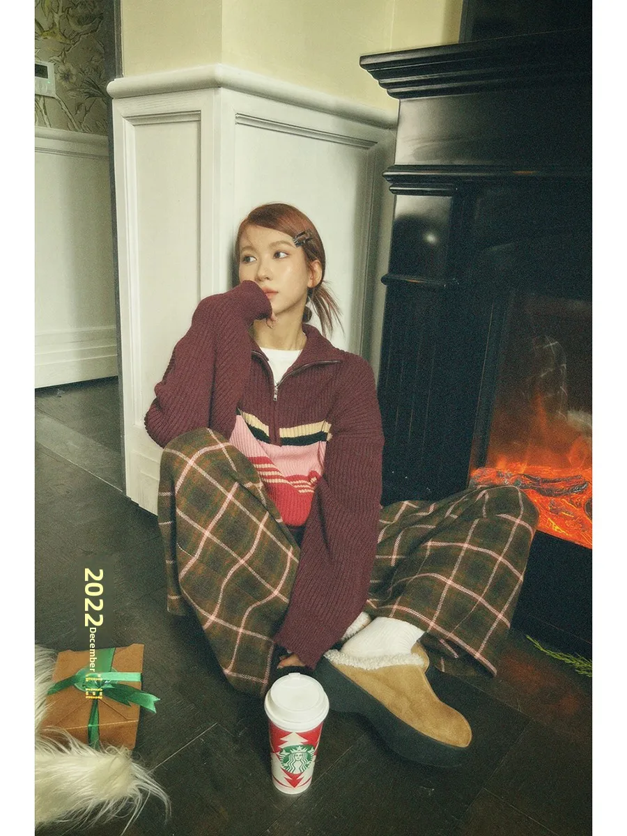 High Waist Wide Leg Woolen Pants Women's Loose Casual Plaid Trousers Autumn Winter New Sle G Sle Commute Faion