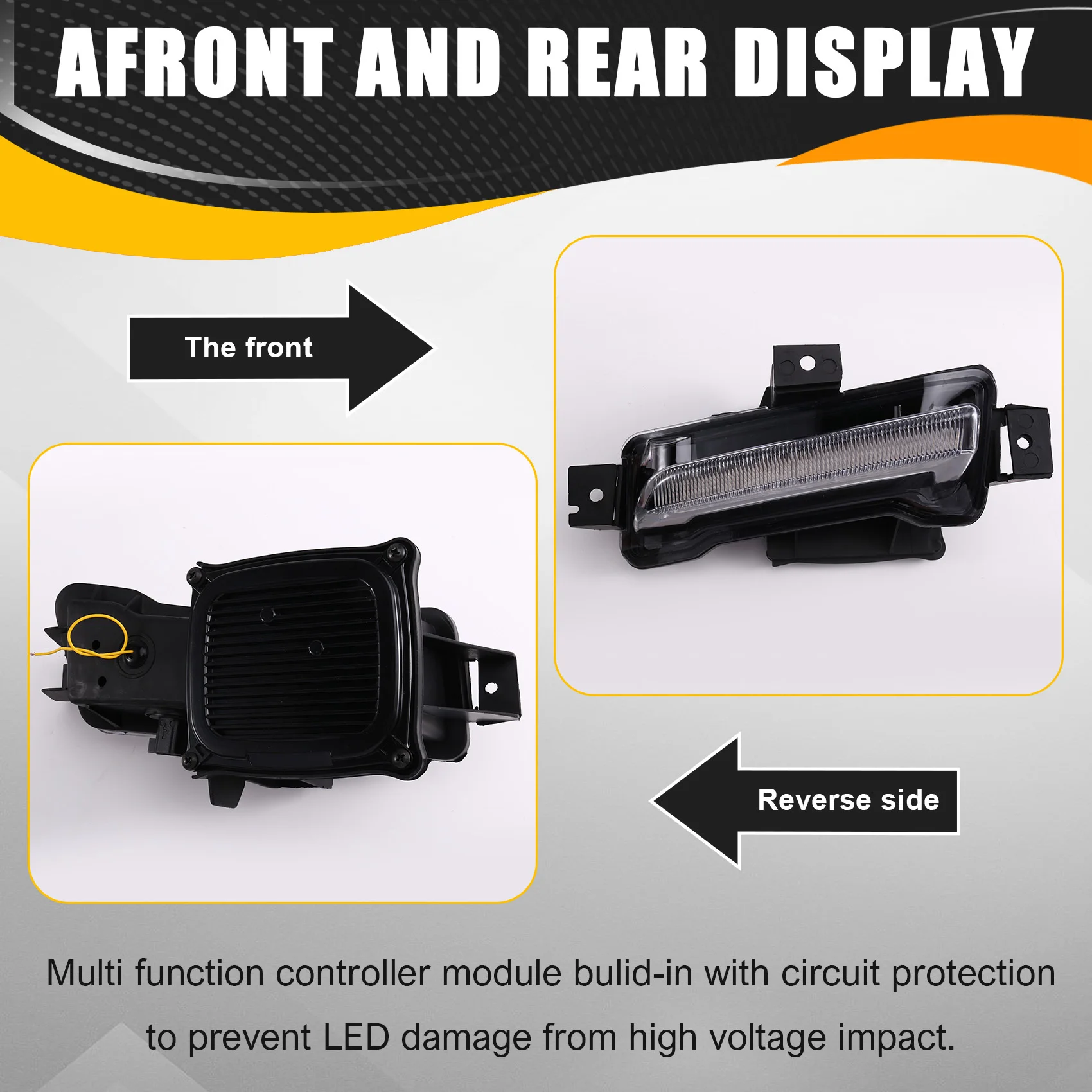 

White Fog Lights Daytime Running Lights Yellow Turn Signal For Chevy Camaro ZL1 RS 1LT 2016 2017 2018 2019