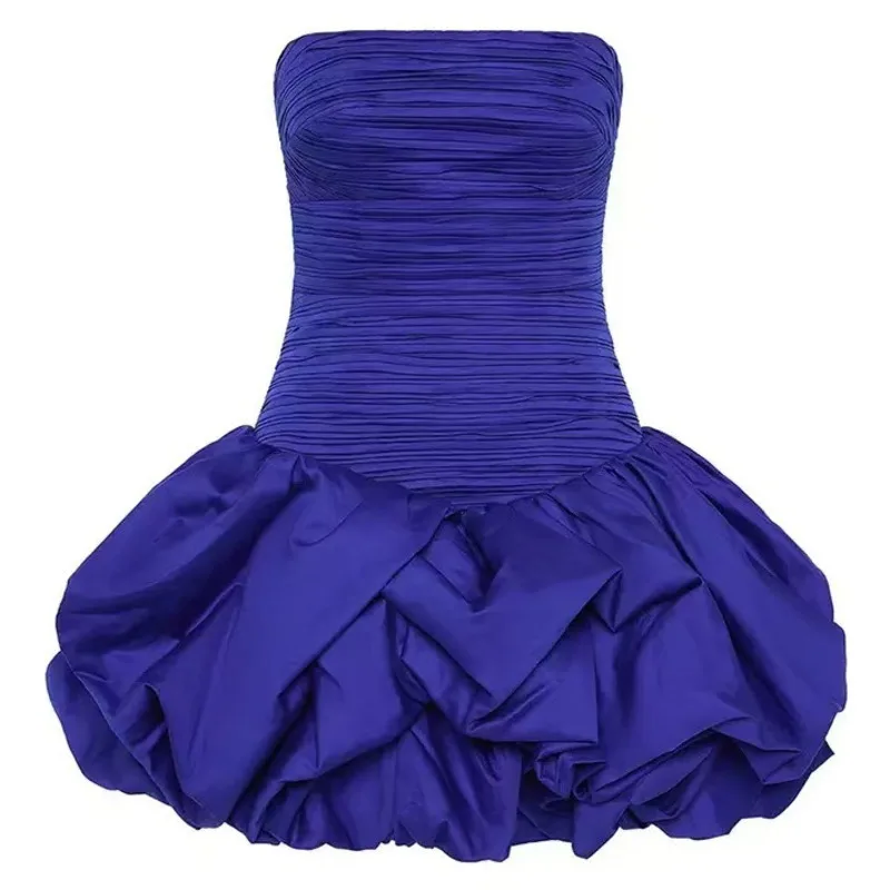 HKSH ฤดูร้อนใหม่ผู้หญิง Chic Y2K ร้อนหวาน Streetwear INS แฟชั่น Slim ดอกไม้พัฟชุดกระโปรงสั้นจีบกระโปรงน้ํา HK5678