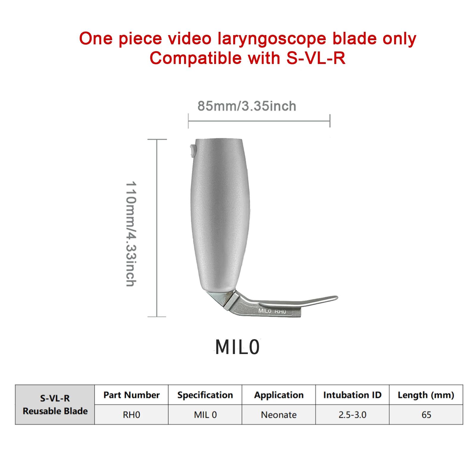 Sensorendo One Piece Video Laryngoscope (DH01/MIL0/MIL1/MAC1/MAC2/MAC3/MAC4/D-Blade) Optional for Anesthesia Intubation