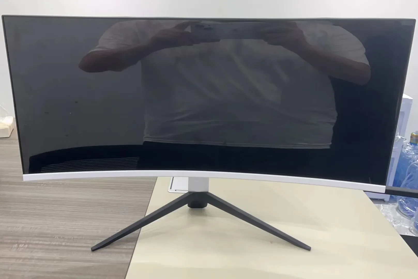 Putih Ultrawide 34 Inci 4K 3440*1440 144Hz 165Hz Layar Melengkung LCD PC Komputer Gaming