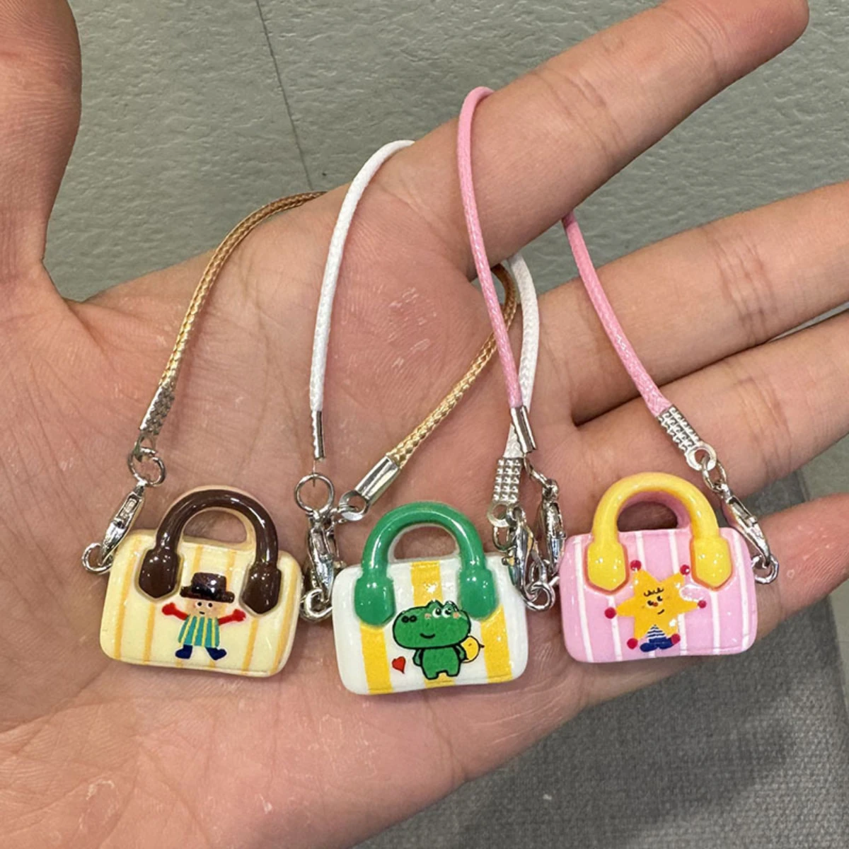 Mini multi-color simulation cartoon handbag earrings fashionable cloth doll crossbody bag