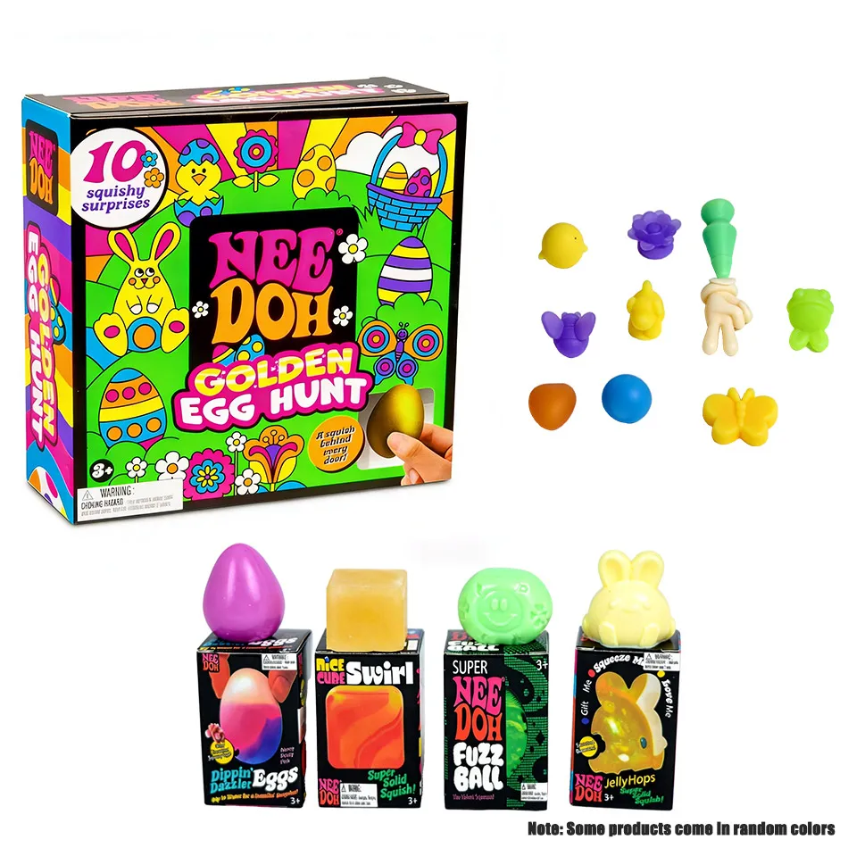 2026 New Nee-doh Golden Egg Treasure Hunt Blind Box Toy With Squishy Surprise Stress Relief Squeeze Kids' Easter Party Toy***