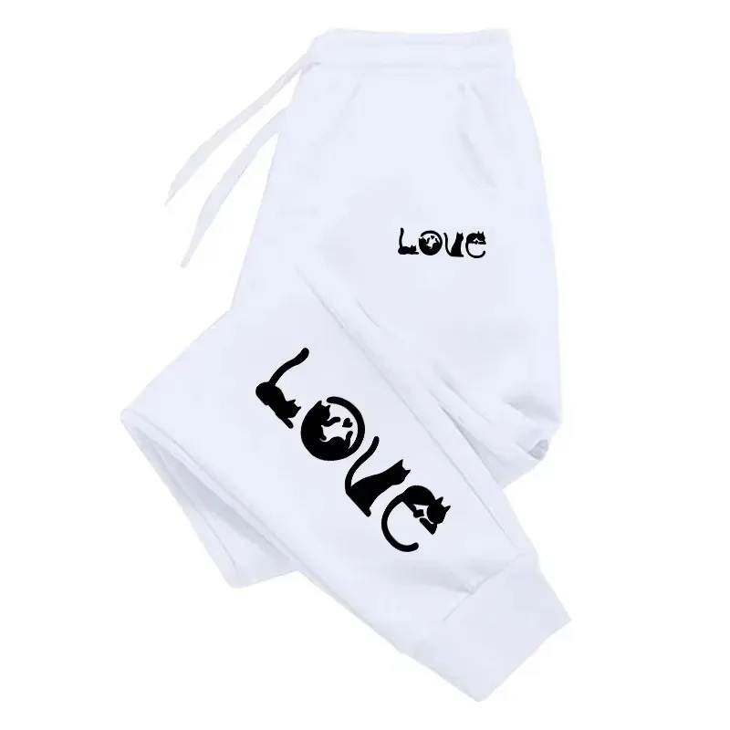 

2025 New Love Cat 3D Printed Pants for Women, High Quality Outdoor Sports, Fitness Slow Running, Women's Drawstring Casual Pants