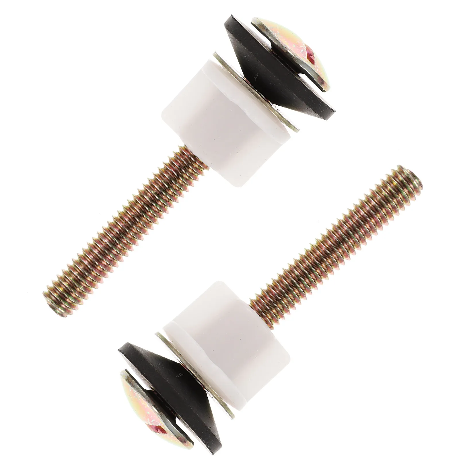 

2 комплекта крепежных винтов для унитаза: прочная конструкция, долговечность, надежная фиксация, без раскачивания, отлично подходят для самостоятельной установки.