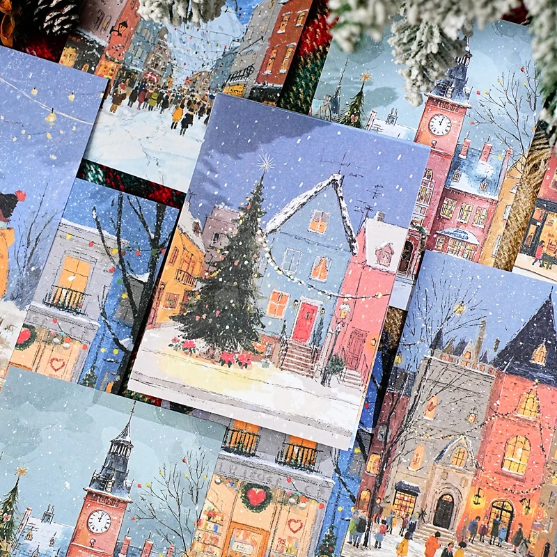 20-Blatt-Weihnachtsthema Scrapbook Vintage Materialien Papier Combo Kit DIY Junk Journal Collage Fotoalbum Retro Hintergrundpapier