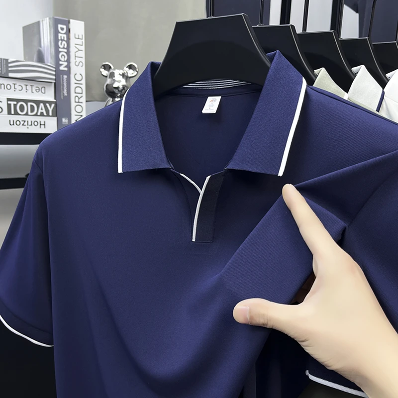 Herren Kurzarm Poloshirts Klassische Passform Lässige T-Shirts mit Kragen Weiche Bequeme Modische Oberteile für Männer Geeignet für Golf und Business – Detail 8