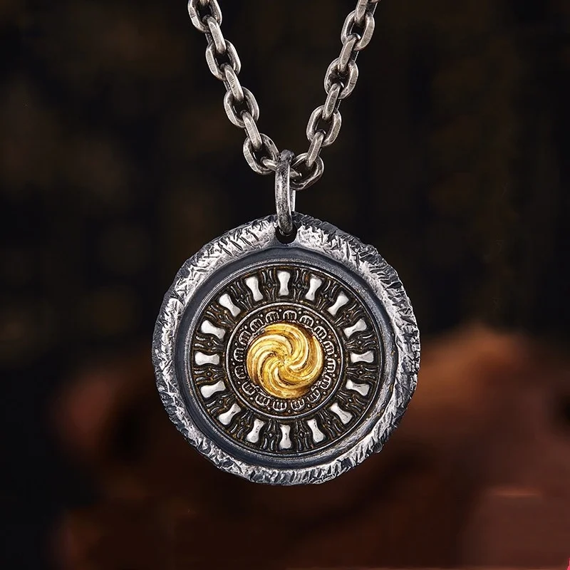 

Индивидуальный позолоченный вихревой узор, кулон с пряжкой, мужские аксессуары для вечеринок, модное мужское ожерелье, цепочка для свитера, ювелирные изделия