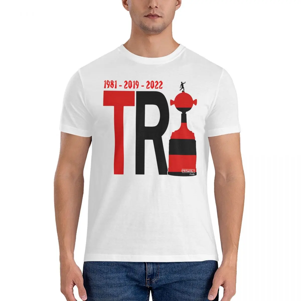 TRI Libertadores graphic T Shirts Men's Pure Cotton T-Shirt Crew Neck Flamengos Tees Short Sleeve Tops Adult official-website