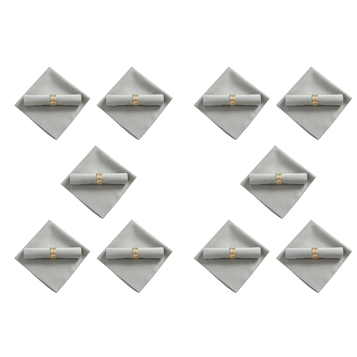 RALCA-20Pcs 48X48cm مناديل قماش بوليستر لمطعم الزفاف وحفلات العشاء، فضي رمادي #4