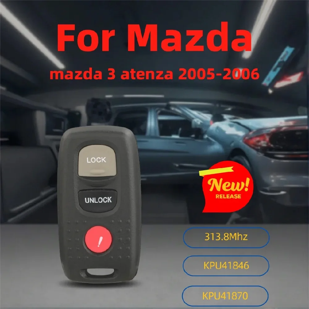 

jingyuqin 3-кнопочный 313.8МГц пульт дистанционного управления для Mazda 3 Atenza 2005-2006 KPU41846/41780, замена ключа зажигания, аксессуары, без логотипа