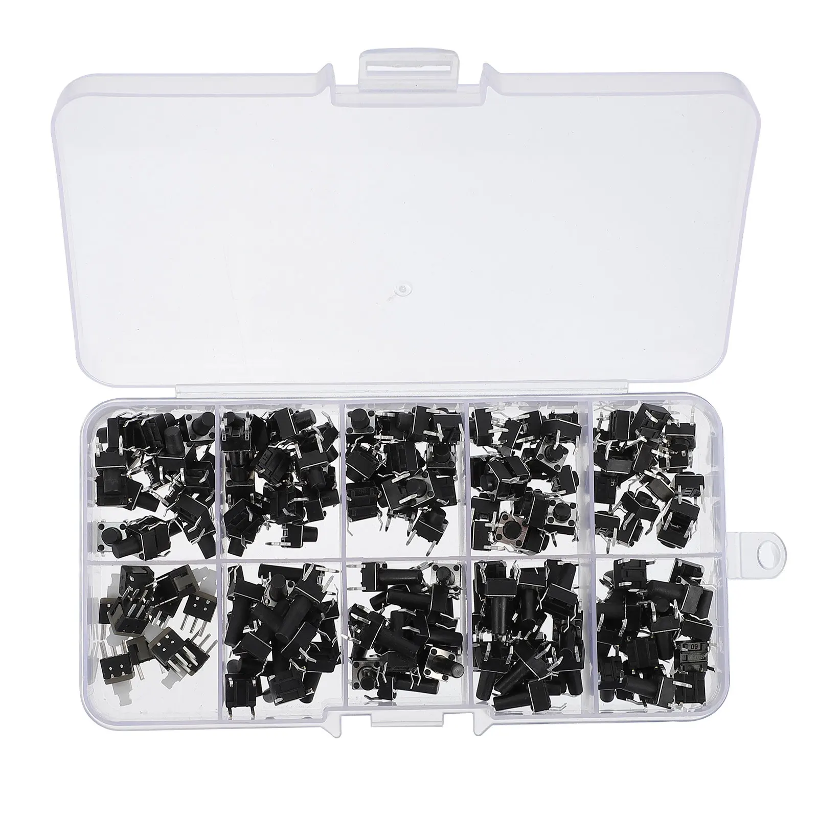 180Pcs Tactile Button Switch Kit Precision Mechanical Design Long Life Light Touch Response for Remote Controllers Electronic