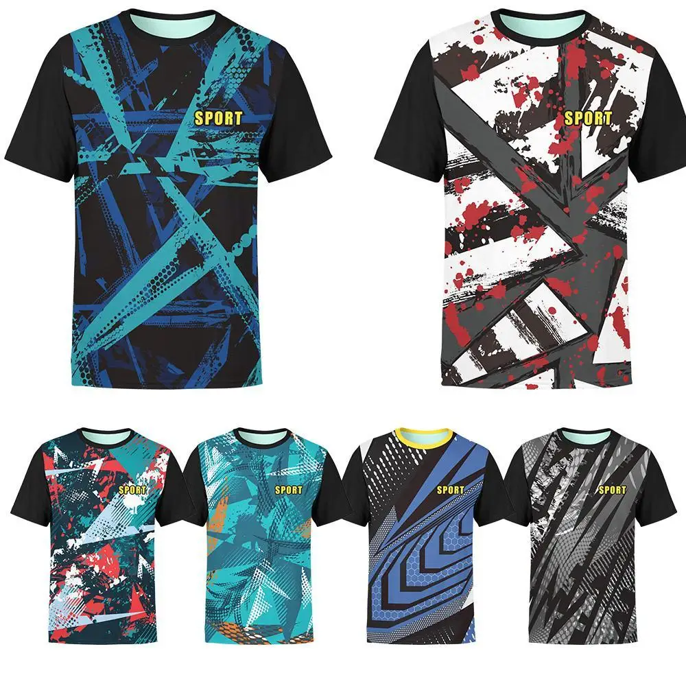 

2024 Fashion Summer Street 3D Printed Men's T-shirt Sports T-shirts for Men Quick Drying Short-Sleeved Sport Tops Tennis Clothes