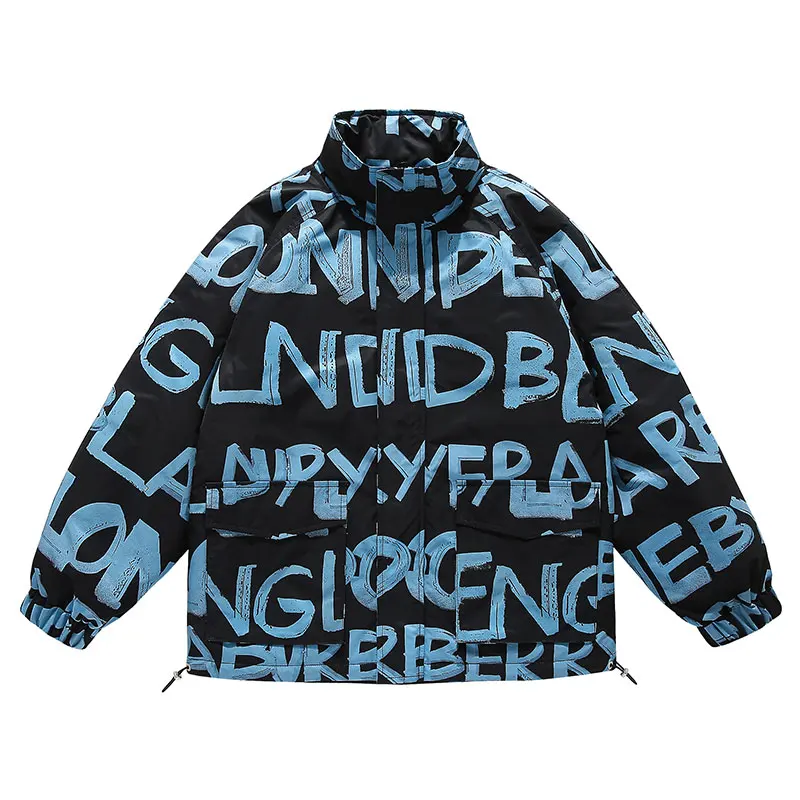 

Autumn Winter Thiened Cotton Jaet Men's Hong Kong Sle Trendy Brand Thin Cotton oulder Drop Women's Casual Zipper Coat