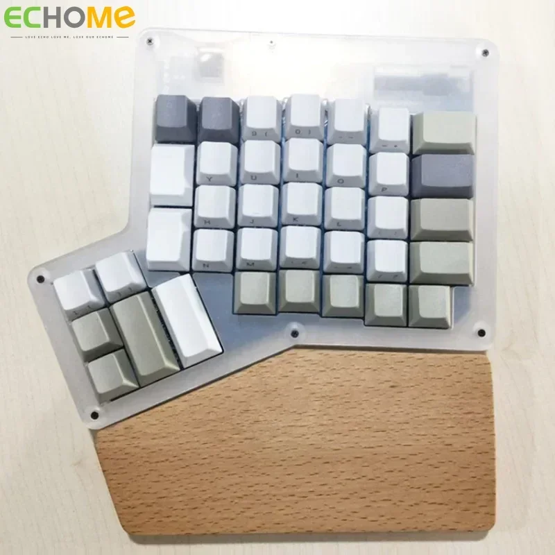 Imagem -04 - Ergodox Teclado de Madeira Descanso de Pulso Personalizado Suporte Sólido Duplo Descanso de Palma Teclado Dividido de Madeira Teclado Mecânico Descanso de Mão