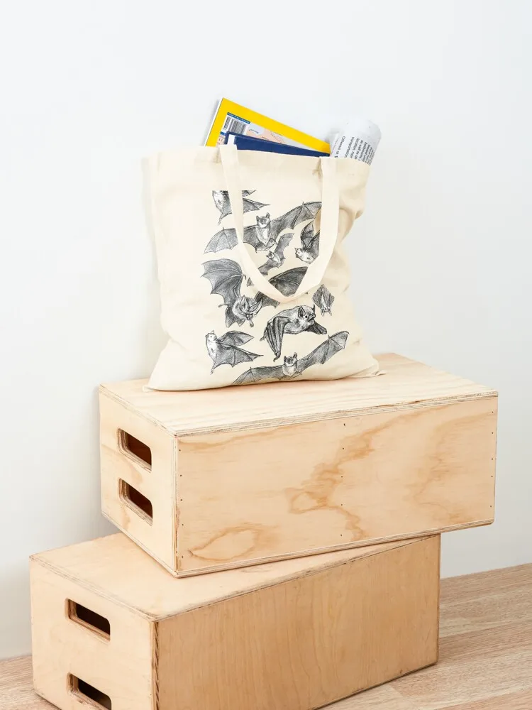 Bat pattern Tote Bag Large bags for women Canvas tote bag custom tote bag screen
