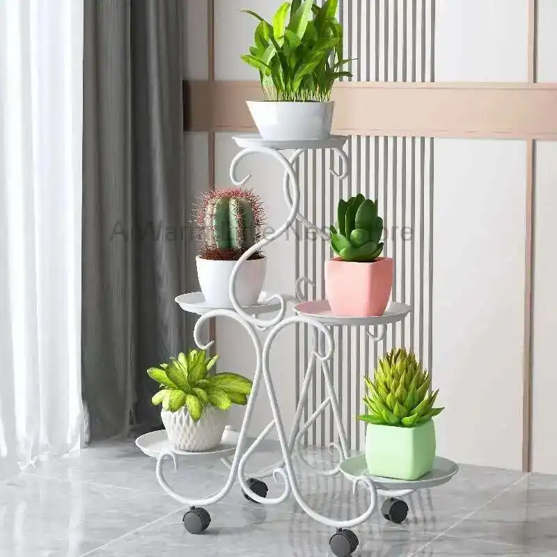 

Aesthetics Modern Designer Flower Rack Indoor Light Luxury Plant Display Shelf Living Room Balcony Plantenrek Home Furniture
