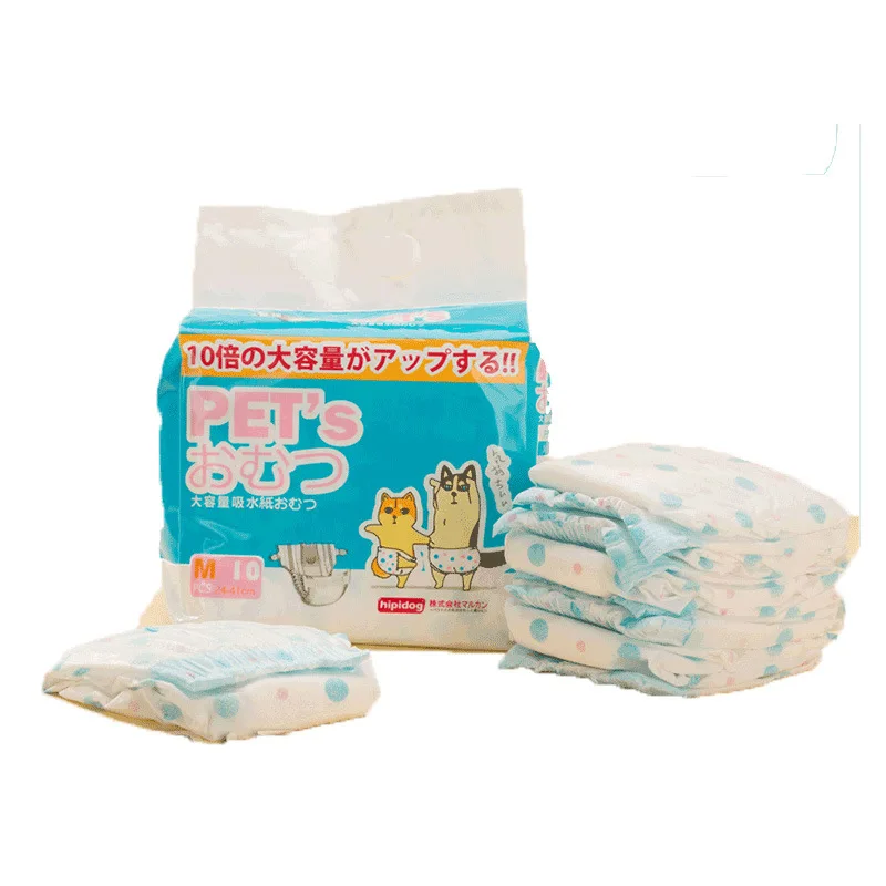 10pc Pet Diapers Disposable Female Dog Diapers Leakproof Nappies Puppy Super Absorption Physiological Pants Panpers De Perros