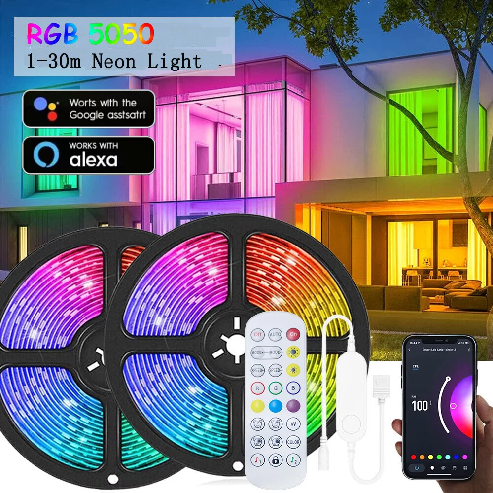 

USB LED Strip Lights Tuya APP Control Color Changing 5050 RGB Led Light Flexible Lamp Tape for Room Decoration TV Backlight