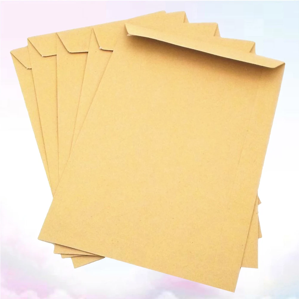 100 Pcs Envelope Bag Envelopes Letter Size Business Office Plain Color Brown