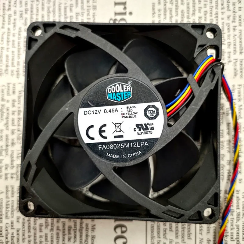 

New Fan FA08025M12LPA 8025 12V 0.45A 4-wire Temperature Control Cooling Fan 8cm 80*80*25MM