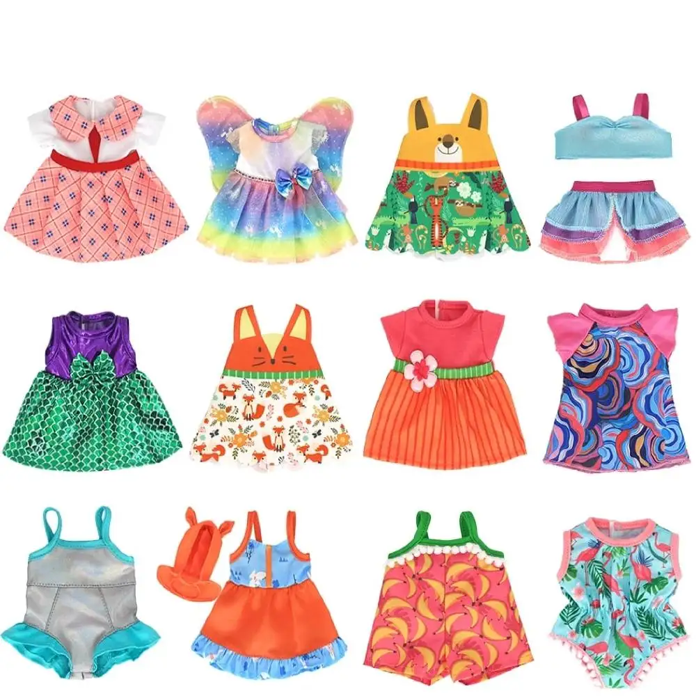 12Pcs Baby Doll Clothes Small Doll Clothes Handmade Baby Doll Dresses Colorful Doll Dresses Jumpsuit Swimsuit for Girls Gifts