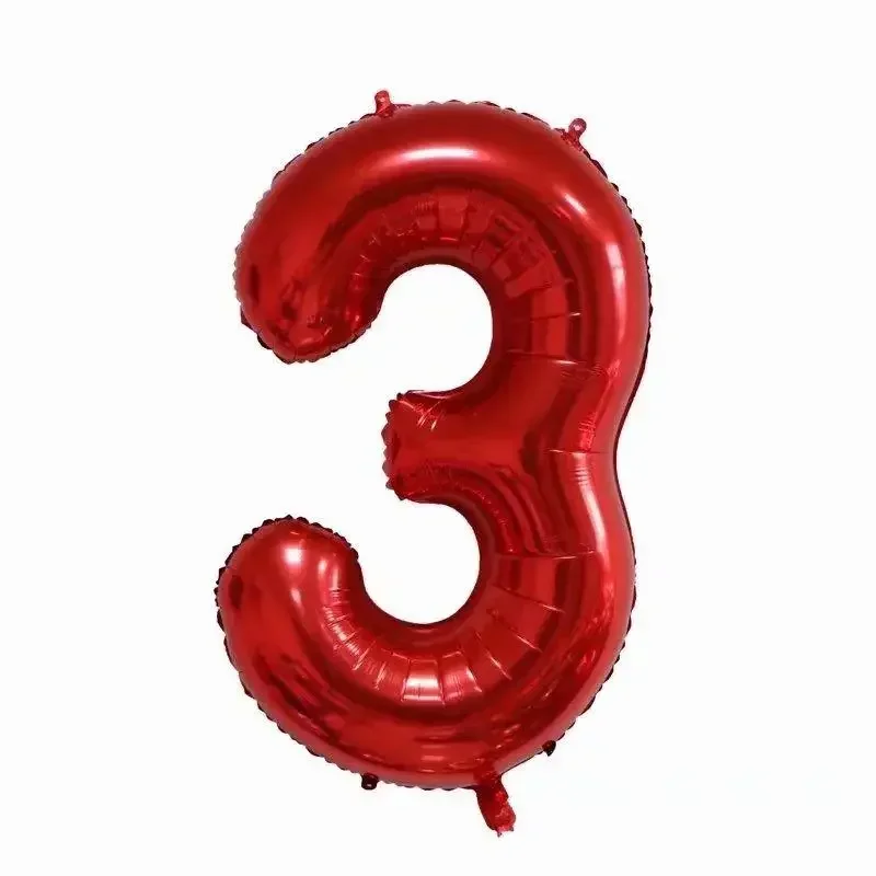 Ballon numérique rouge de grande taille 40 pouces, 1 pièce, Film en aluminium, décoration de fête d'anniversaire et de mariage