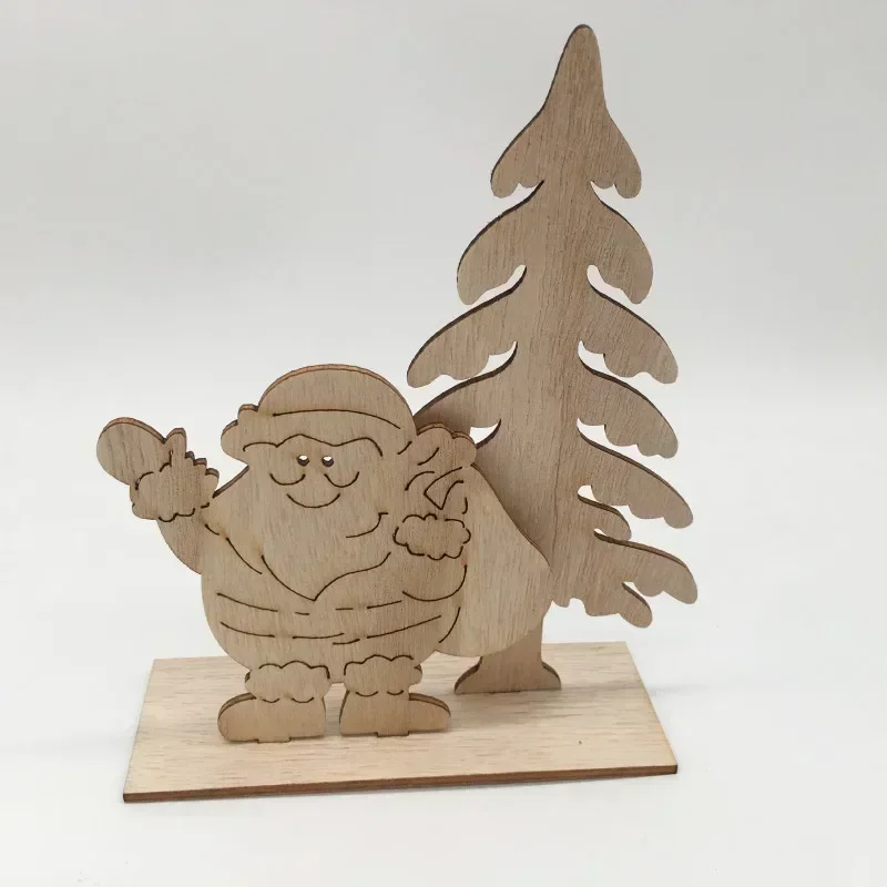 

Wooden Ornaments Craft Predrilled Wood Slice Christmas Tree Hanging Embellishments Decoration DIY Souvenir Gift for Kids