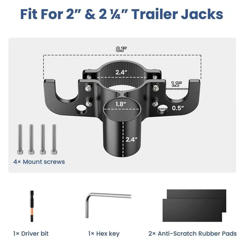 A11E-Trailer Towing Organizer 7 Way Plug Heavy Duty Trailer Chain Wire Harness Holder Anti-Rust RV Accessories