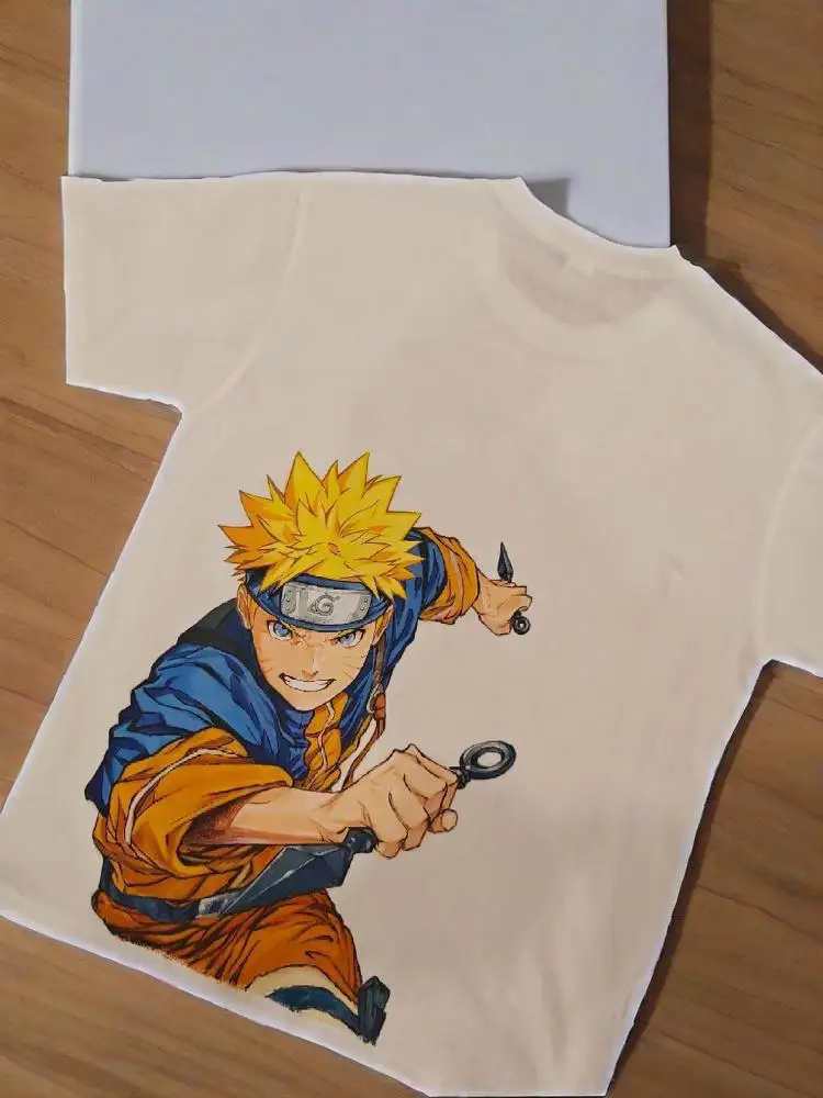 

Naruto Peripheral Products Exquisite Printed T-shirt Japanese Hand-painted Pure Cotton Animation Same Unisex Harajuku Leisure