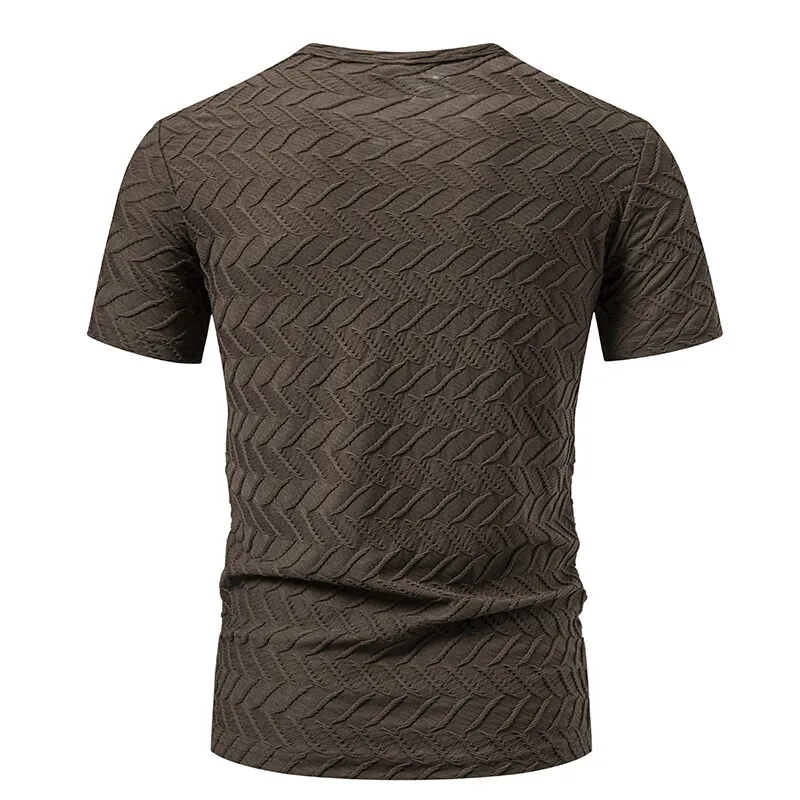 New Summer Men's Round Neck Short Sleeve T Shirt Casual Solid Colar T-Shirts Fashion Diamond Shaped Design Top Tees Streetwear