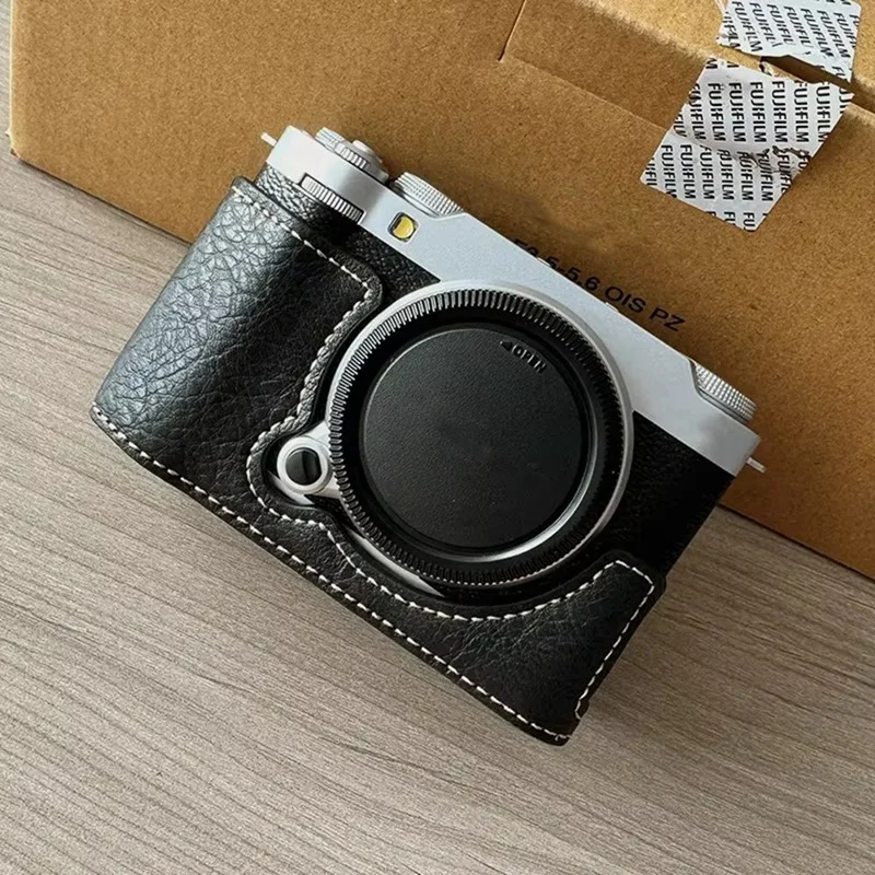 Camera Protective Case For Fujifilm XM5 Retro PU Cover Half Base Mount For Fuji X-M5 Accessories