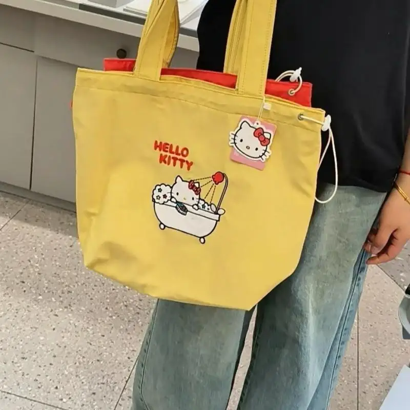 

Sanrio молодая девушка мультфильм сумка Hello Kitty принцесса Kawaii большая вместительная портативная сумка для фитнеса дорожная модная новинка