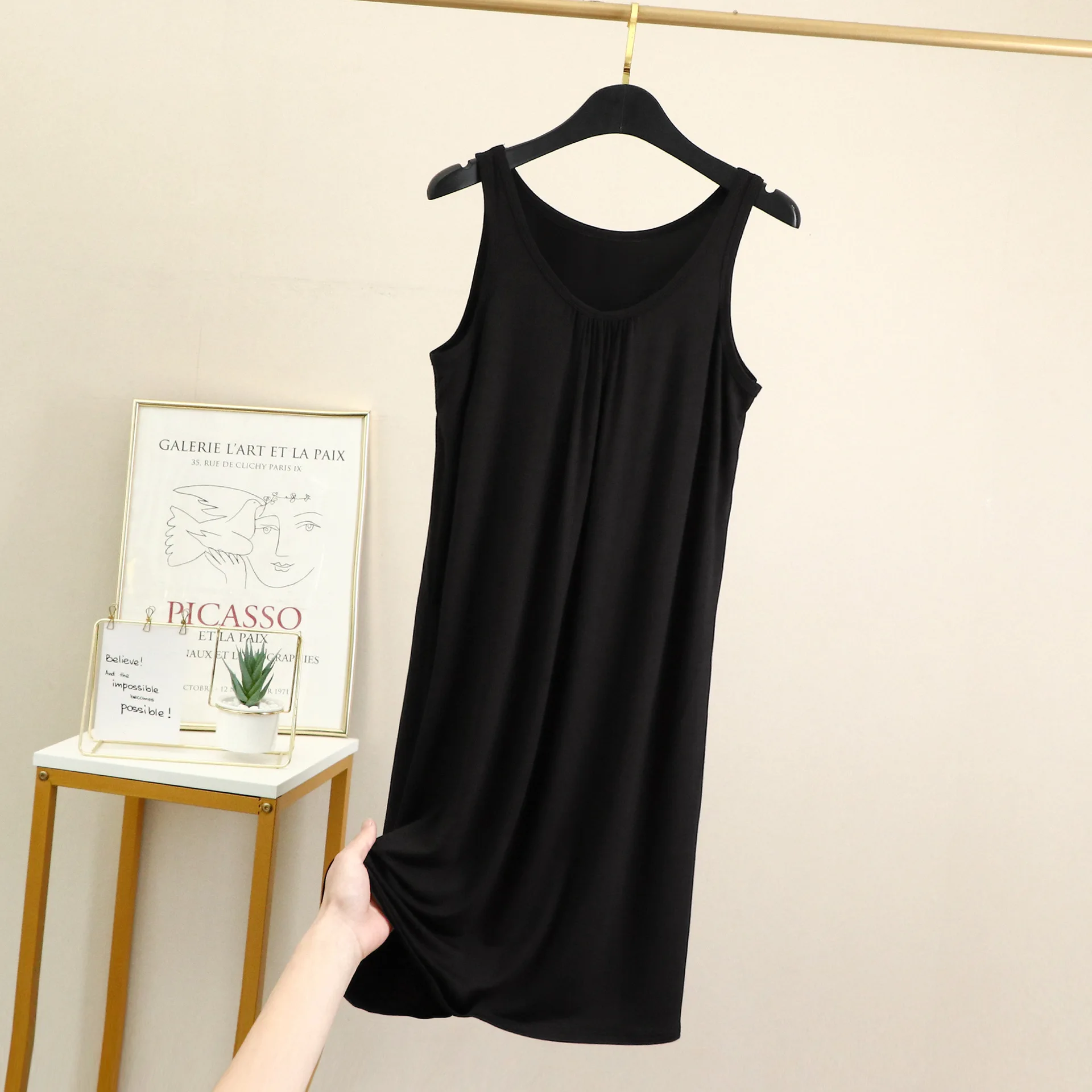 3XL-6XL Women's Nightwear Dress Sleeveless Vest Nightdress Thin Summer Sleepwear Modal Comfortable Home Wear Nightgowns