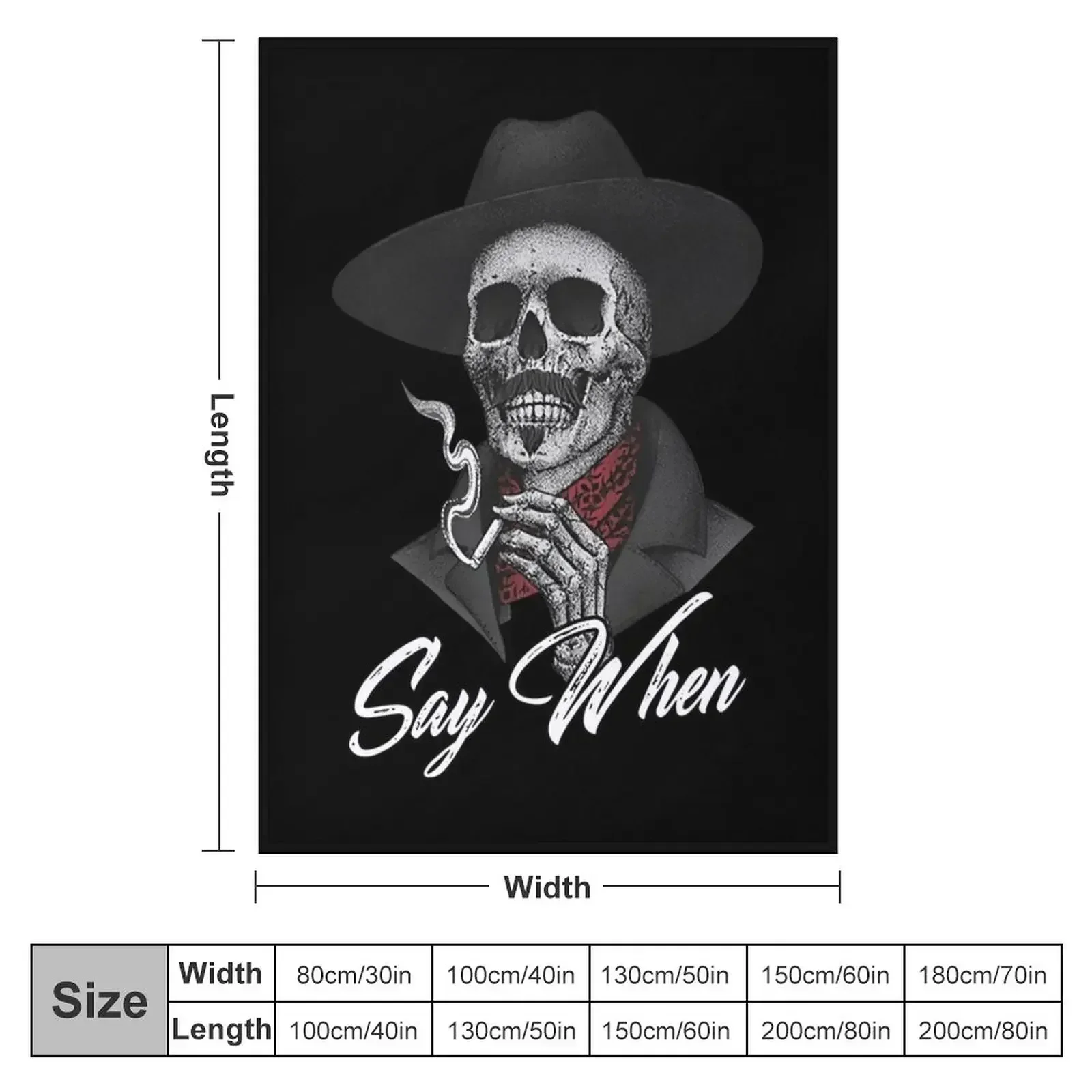 SAY WHEN American Strong skeleton smoking Throw Blanket christmas gifts Soft Sofa Throw Personalized Gift Blankets