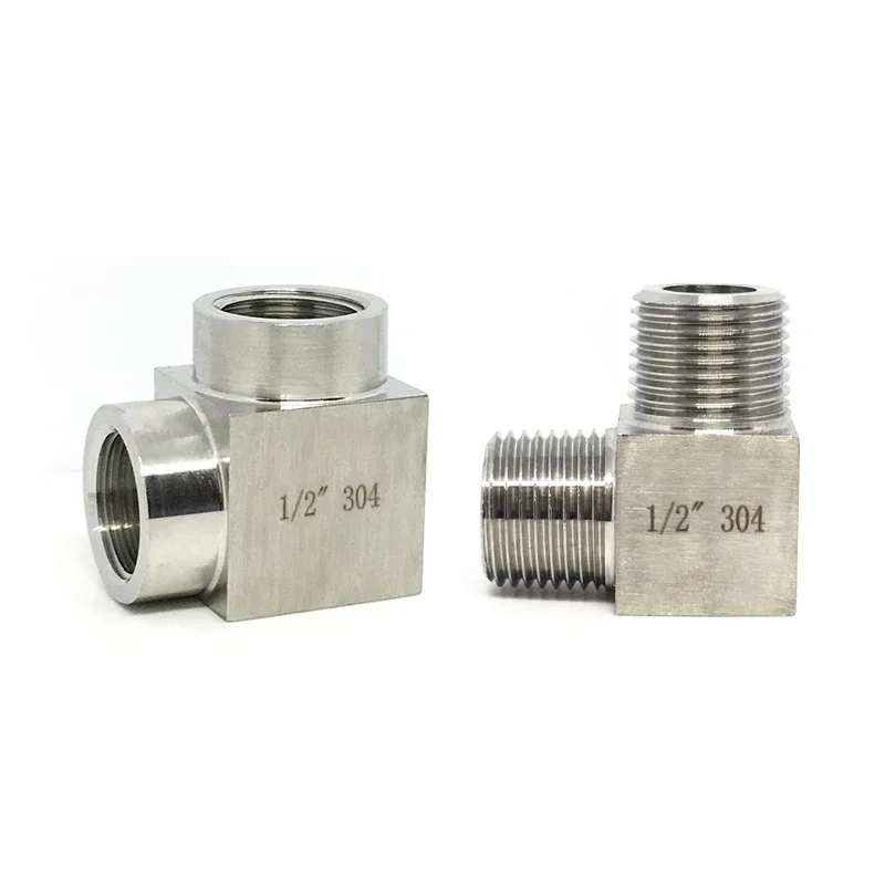 Wysokociśnieniowy 1/8 "1/4" 3/8 "1/2" 3/4 "1" BSP NPT żeński łącznik z kątem łokcia 90 stopni 304 rura ze stali nierdzewnej łącznik wodny