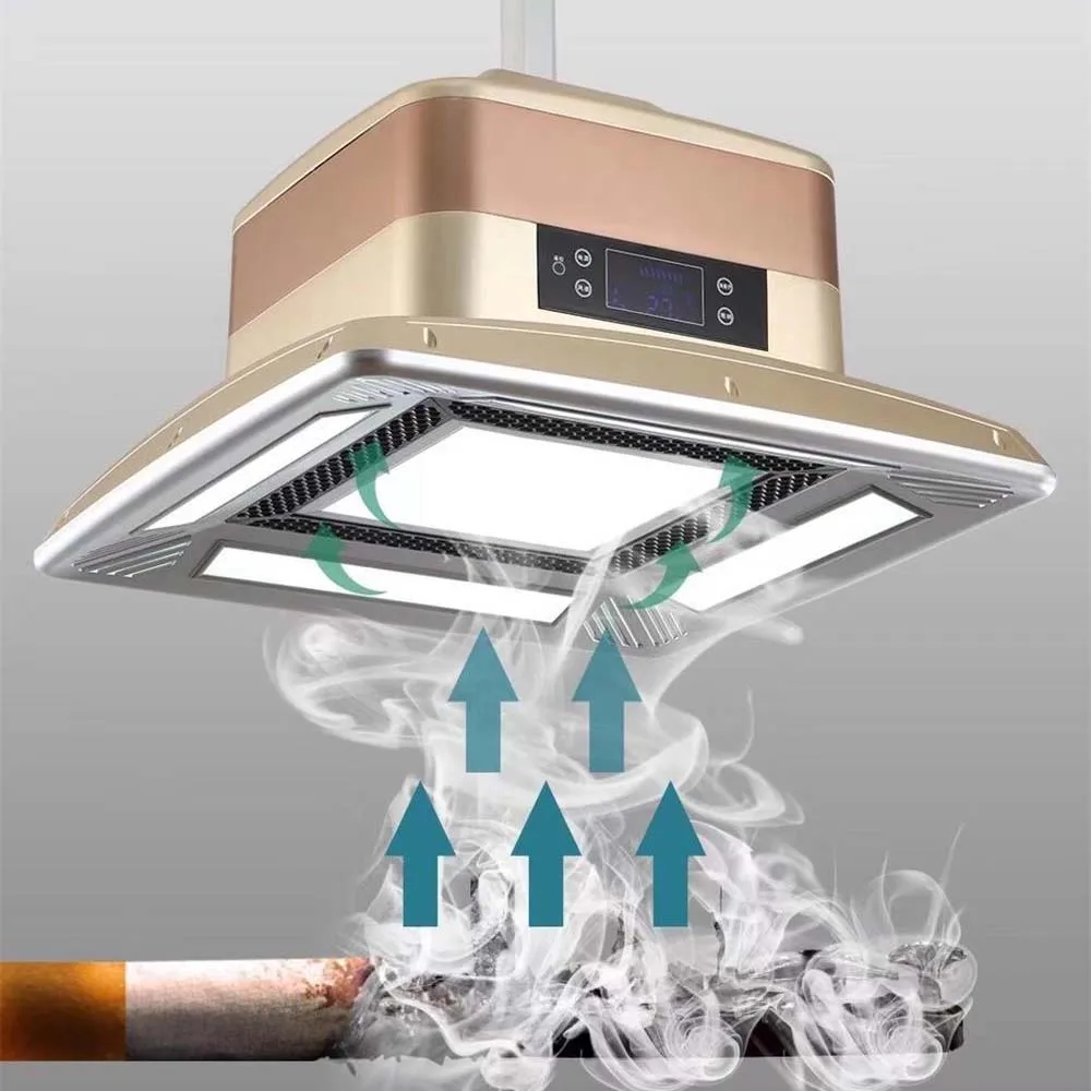 

Commercial high suction silent smoke exhaust device, ceiling lamp telescopic smoke exhaust device