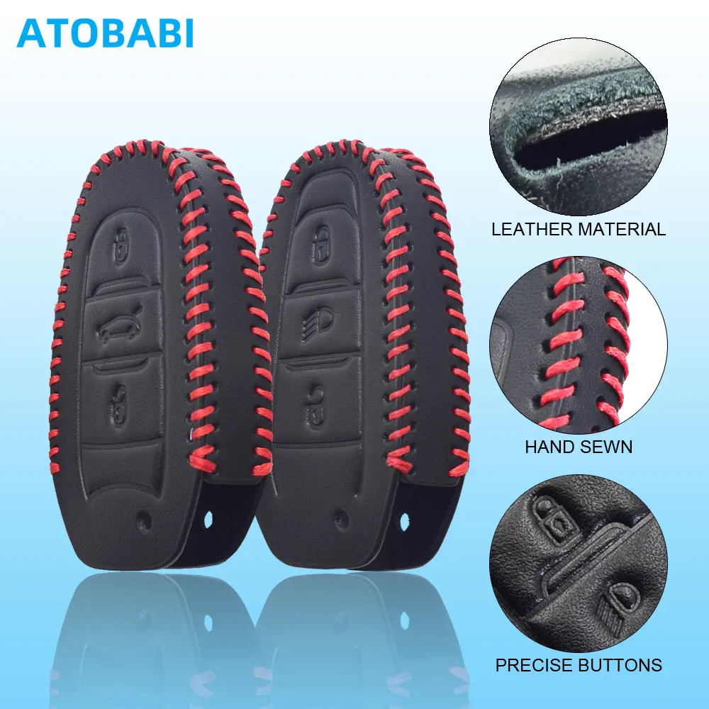 Leather Smart Remote Fobs Protector Cover Bag For Peugeot 5008 208 308 508 2008 3008 Rifter Citroen C4 DS DS4 DS5 Car Key Cases