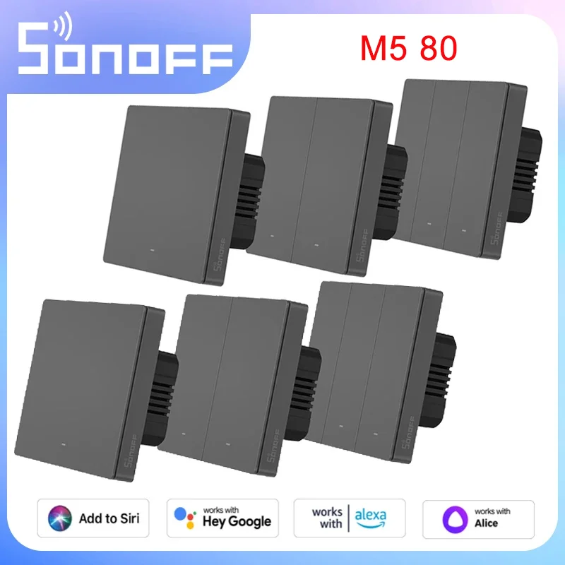 

1-2PCS Sonoff M5 80 1C/2C/3C Switchman Wifi Smart Switch Remote Control Press Button Wall Timer Switch Via eWelink Alexa Google