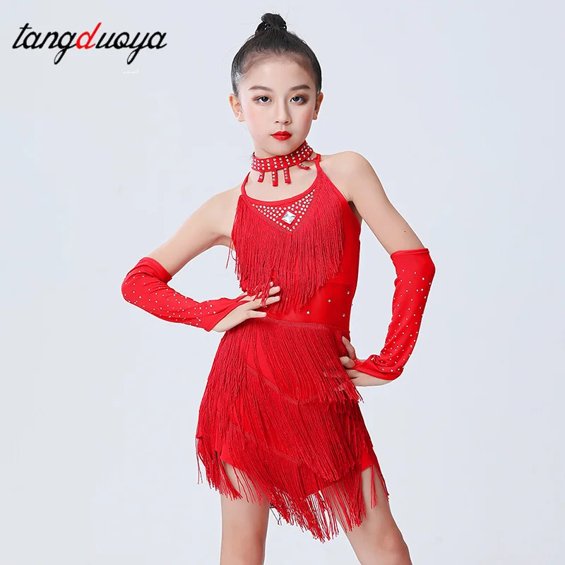 

Новое танцевальное платье для девочек, платье для ча-ча, детская юбка для танго, танцевальная одежда, костюмы для латинской сальсы, танцевальное платье с кисточками