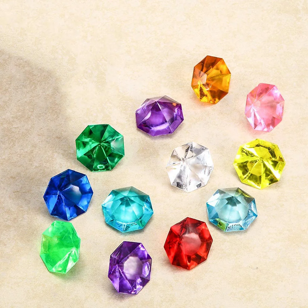 

1Pack Acrylic Decorative Diamonds 32Mm Colorful Octagonal Crystal Simulation Gems for Wedding Party Table Vase Fillers Art